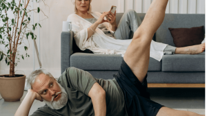 Man doing yoga poses to improve balance and relieve vertigo symptoms naturally
