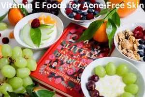 Vitamin E-rich foods like almonds, spinach, and avocado for clear and healthy skin