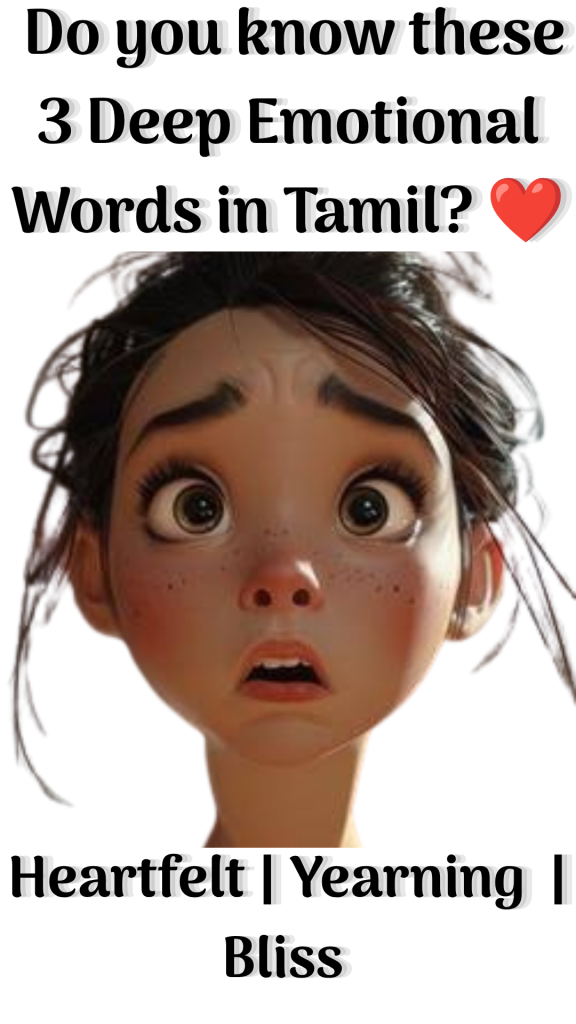 Do you know these 3 deep emotional words in Tamil?